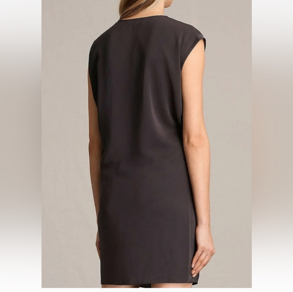 AllSaints sleeveless draped V-neck AURES dress size 2 - Picture 4 of 10